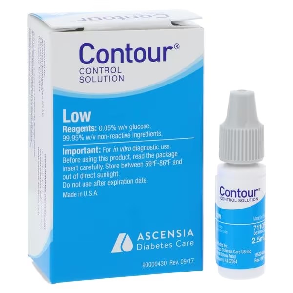 Control Solution Ascensia Blood Glucose Contour Low CLIA Waived 2.5mL by Ascensia Diabetes Care  ID 7110